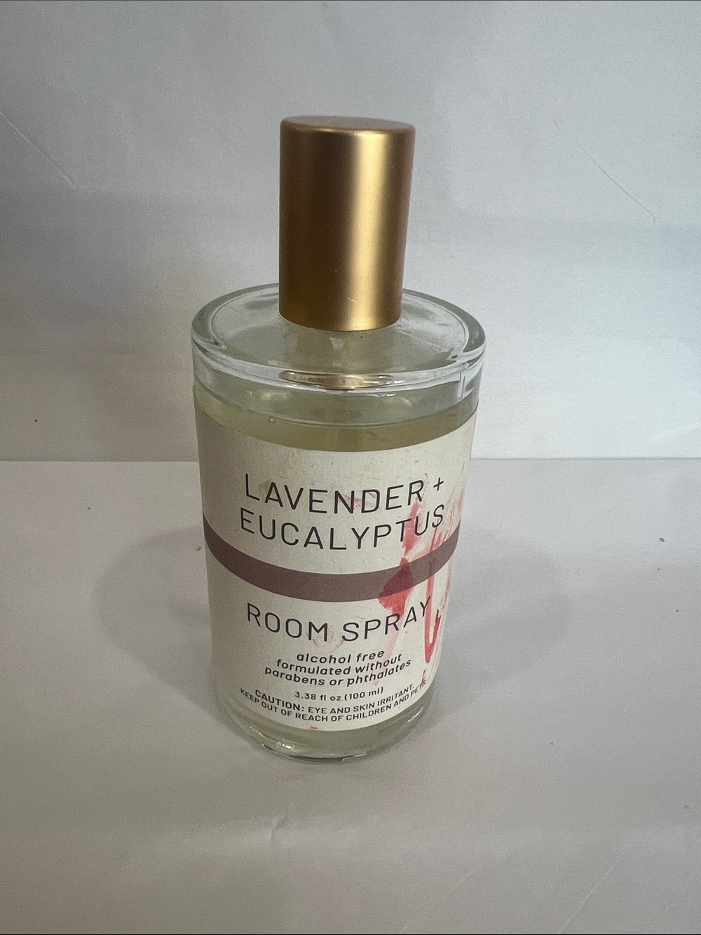 Lavender + Eucalyptus Room Spray - Gold Cap, 95% full